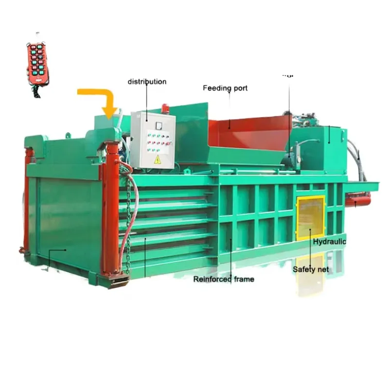 Auto Recycle Strap Tension Control System Fully Automatic Horizontal Baler For Waste Cardboard Bale Binding Production Line