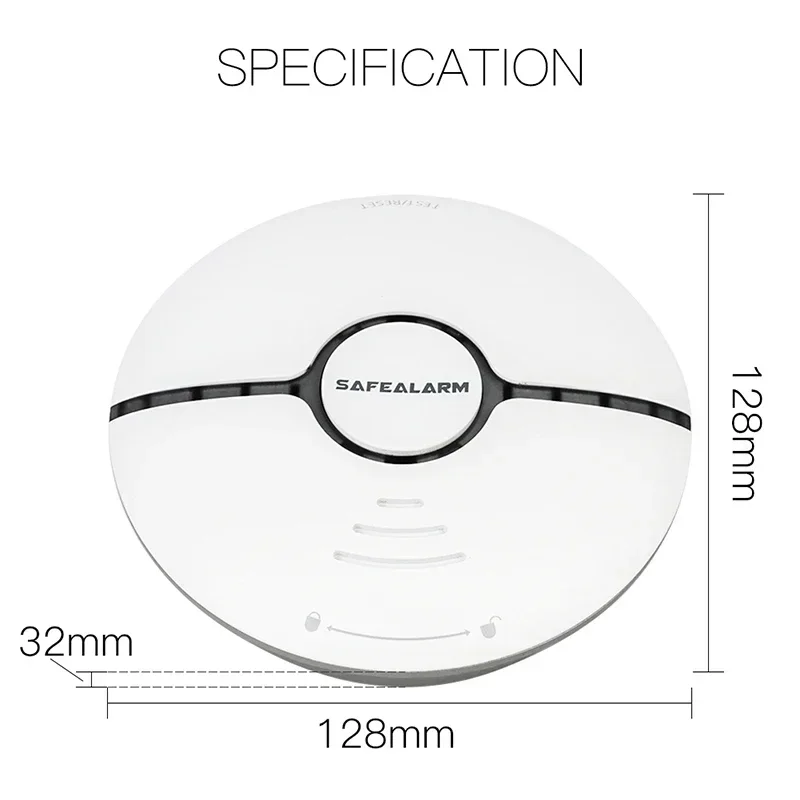 WiFi Smart Smoke Fire Alarm Sensor Detector Home Security System Battery-power Alarm Wireless Smart Life Tuya App Remote Control