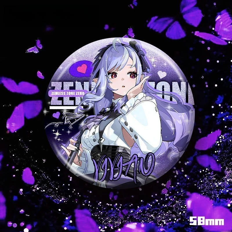 فيفيان شارة لامعة لعبة Zenless Zone Zero تأثيري اكسسوارات رائعة مزدوجة فلاش بار الطرفية حلية هدية مجموعة