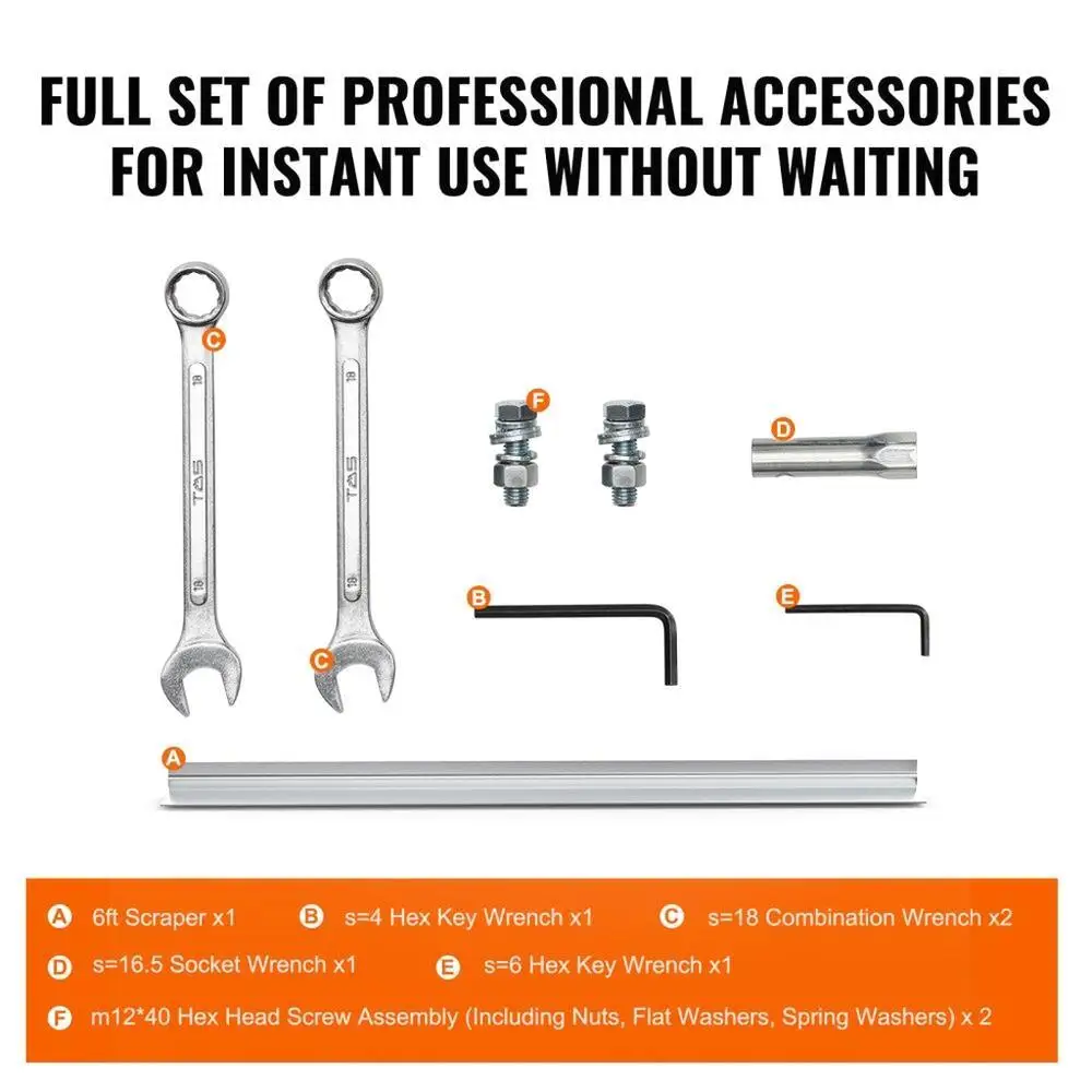 6ft Aluminum Concrete Screed Set with Gas Powered Vibrating Motor Height Adjustable Handles Efficient Finishing Tool 6500RPM