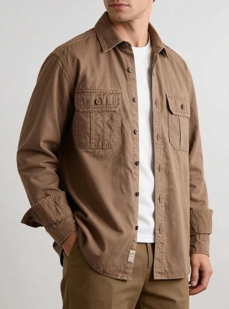 

Cotton Vintage Denim Jacket Men's Long-sleeved Shirt Casual Tops Men Shirt Streetwear Designer Clothes Youth Blouses Camisas