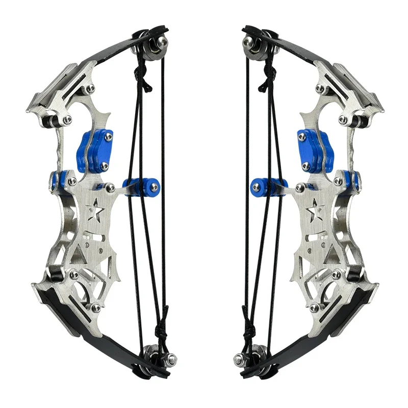 2 Size Mini 304 Stainless Steel Compound Bow Small Pulley Bow Arrow Shooting Toy Indoor and Outdoor Decompression Bowstring Set