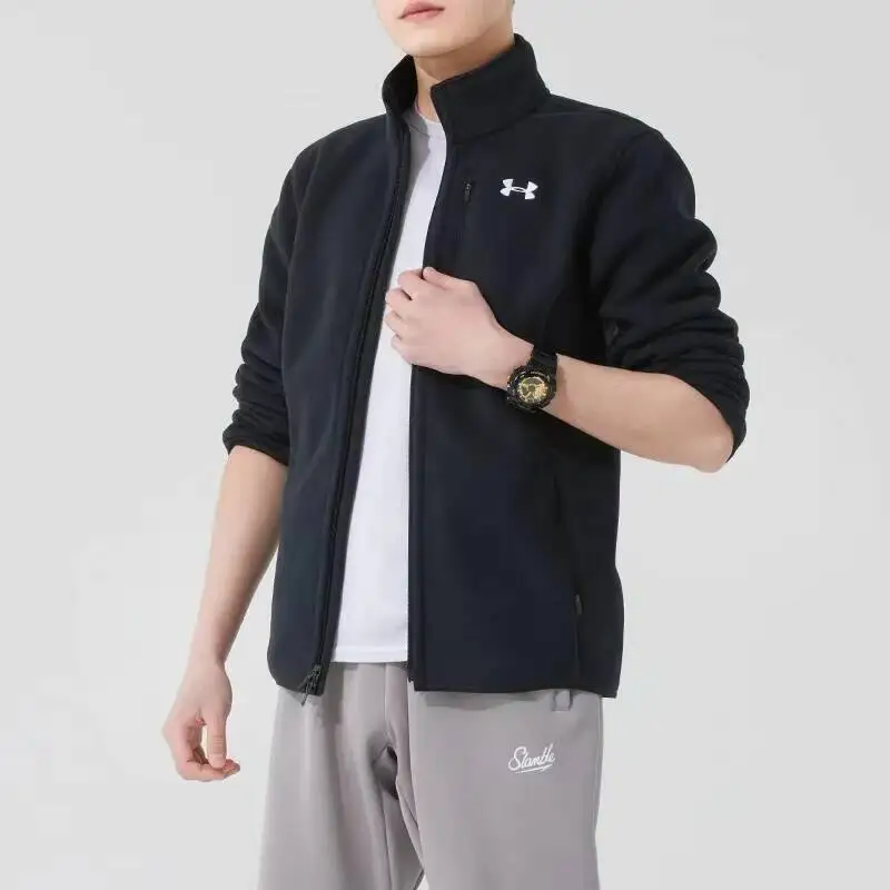 New Under Armour Men's Jacket, Polar Fleece Sportswear, Outdoor Running Windproof Jacket 1389308-001