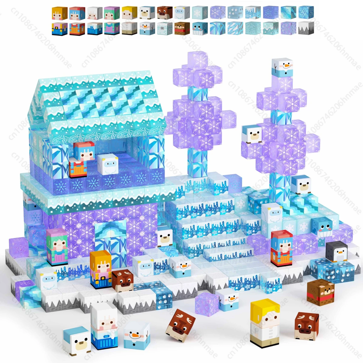 Bloques de Construcción Magnéticos, Nuevo Mundo Minero, Castillo de Nieve Magnético, Ladrillos de Construcción, Cubos STEM, Juguete para Niños y Niñas, Regalo
