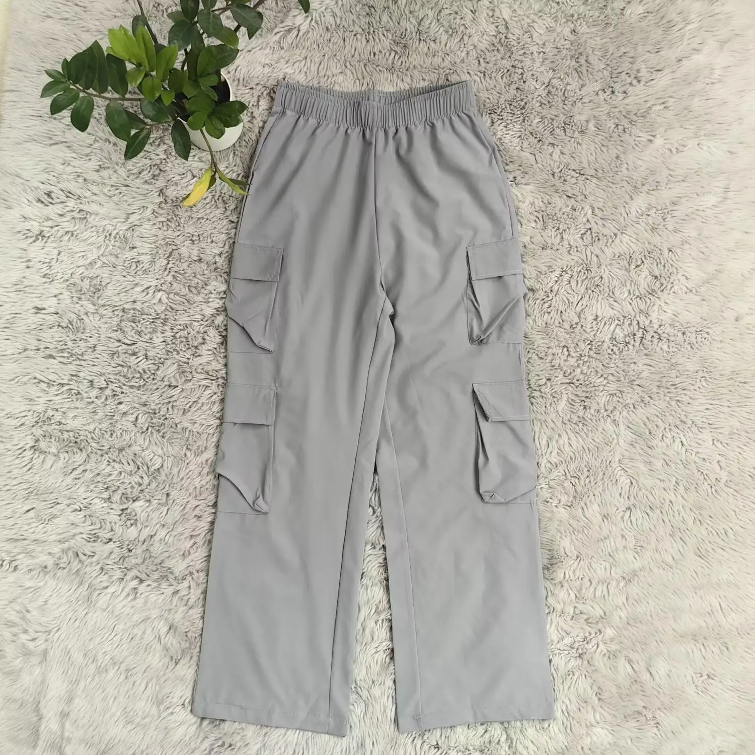 XE8368 European and American Cross border Women's Fashion, Casual, Simple, Trendy, Multi pocket, Multi color Work Pants