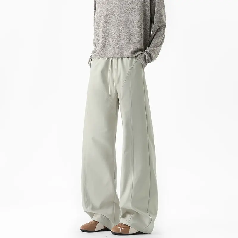 Cooling Washed Loose Men's Casual Pants Summer High Street American Style Vintage Floor-Length Trousers Breathable Comfortable
