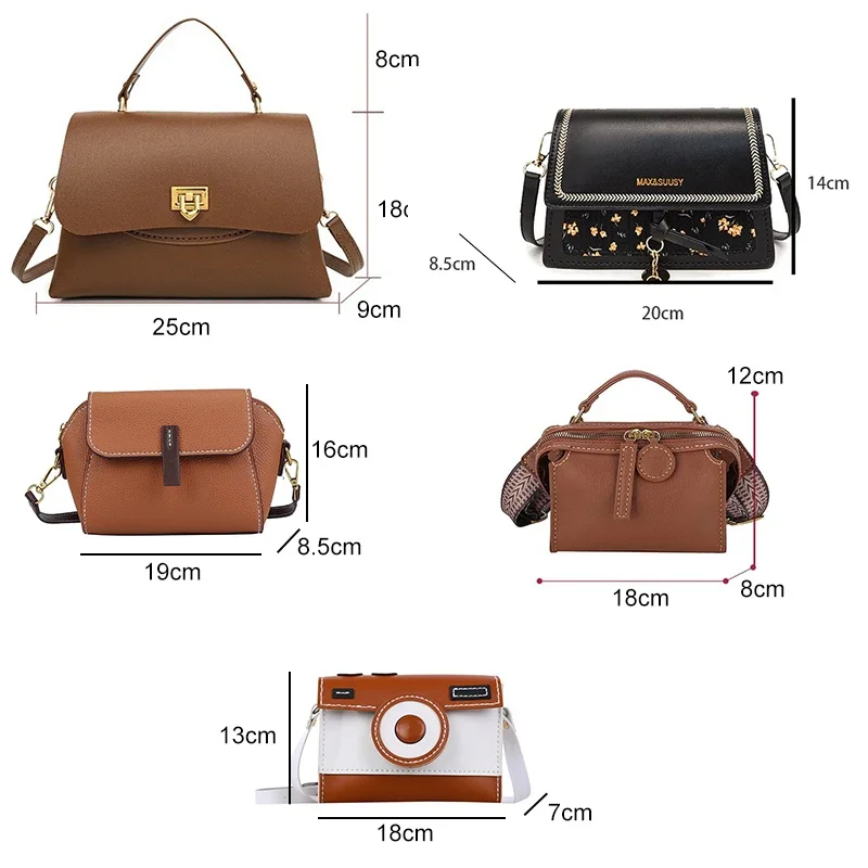 Hand Making Square Bag Set Hand Stitching Bag PU Leather Diy Handmade Kit Sewing Material Sewing Craft Kits for Bag Accessories