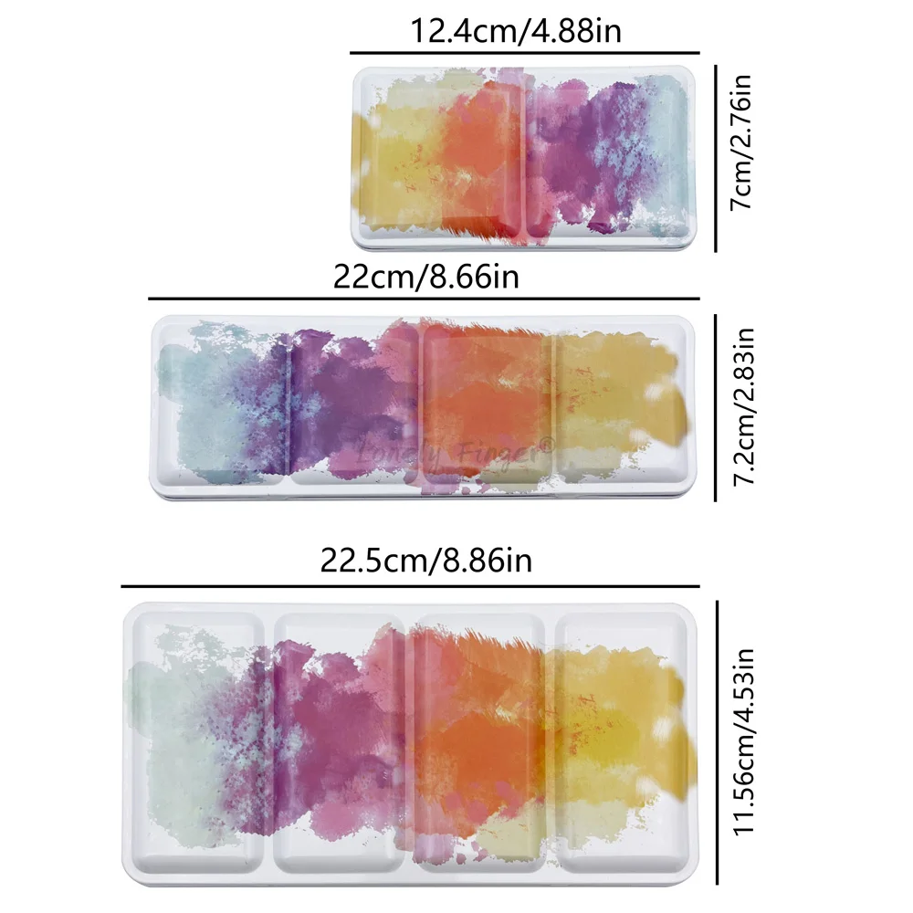 Empty Metal Watercolor Tin Palette Box with 14/26/52pcs Detachable Half-Pans Design for DIY and Travel Use（Small/Medium/Large）