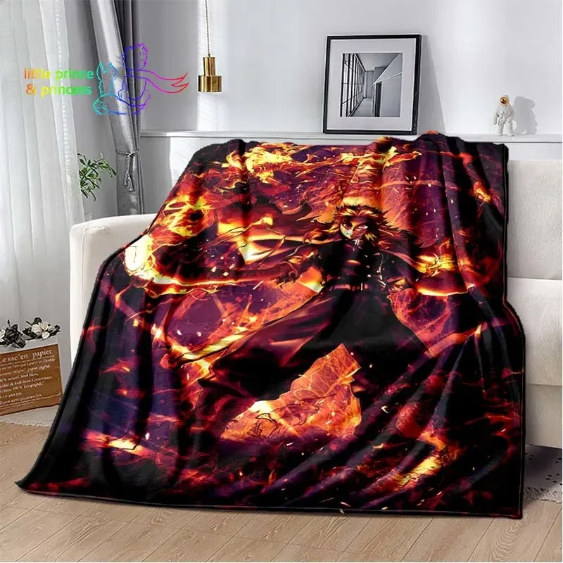 Rengoku Kyoujurou Demon Slayer Character Anime Blanket Lightweight Comfortable Soft Breathable Ultra Warm Blanket Bedding Travel