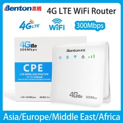 Benton-enrutador Wifi 4G Lte desbloqueado, amplificador CPE con cable, repetidor de Internet, antena incorporada con tarjeta Sim