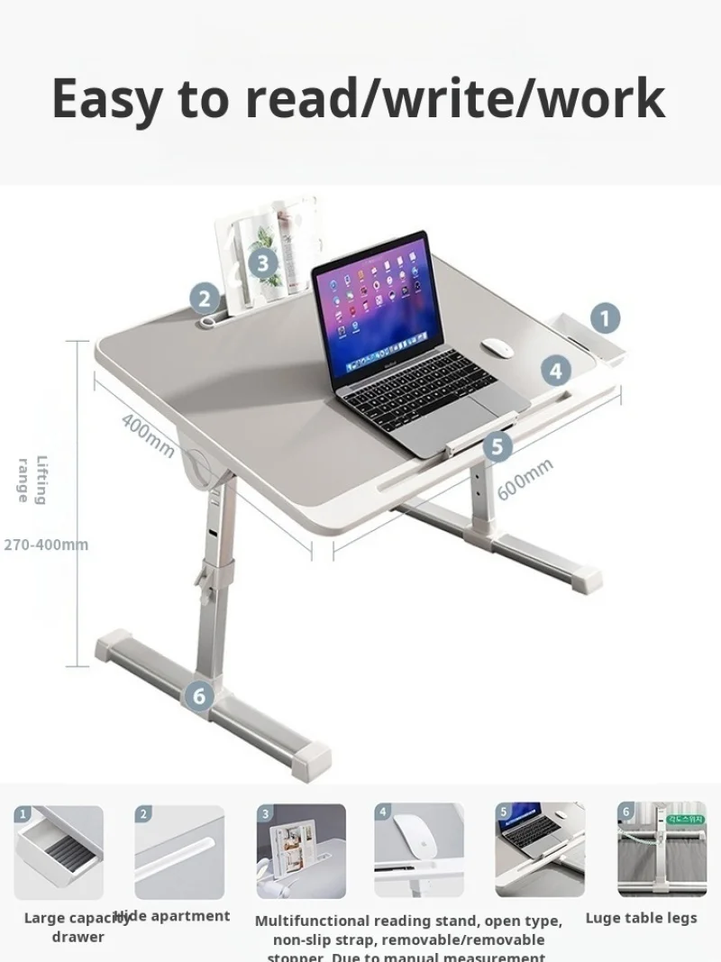 Lazy person folding tableDormitory Study Desk Bedroom Balcony Sitting Table Foldable Small Table Bed Desk Laptop Computer Desk