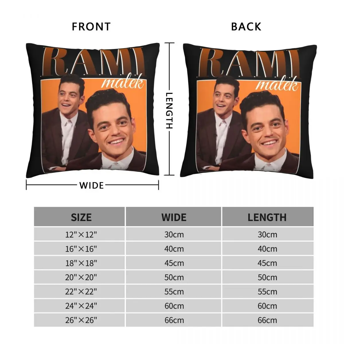 90's Vintage Rami Malek Pillowcase Polyester Linen Velvet Pattern Zip Decor Pillow Case Home Cushion Cover