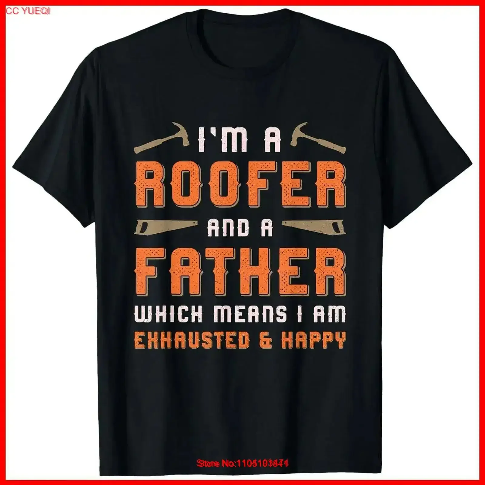 I'm A Roofer And Father Men Dad Roof Funny Roofing Black Cotton T Shirt vintage Washed Stylish designer clothes homme fashion