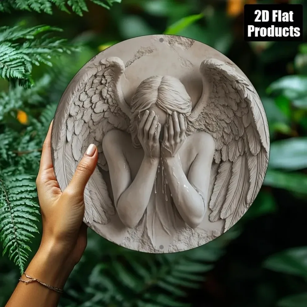 "ديكور معدني مسطح عتيق ثنائي الأبعاد - ملائكة كنس تحت عنوان، مثالي للبار والمطبخ والمنزل والمكتب والحفلات، مثالي كهدايا عيد الميلاد" #5