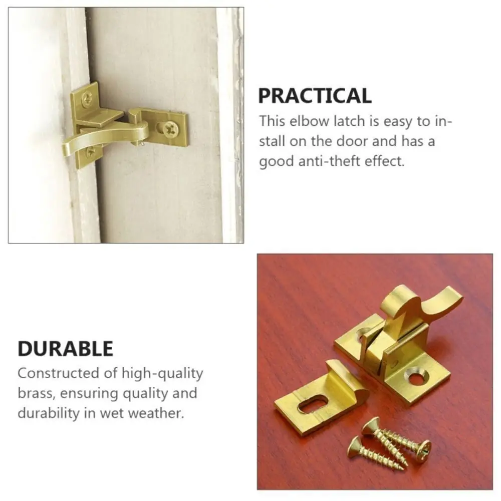 1 Set Bird Latch Lock Door Elbow Buckle Brass Door Catch Retro Automatic Window Hooks Low Noise Latch Lock Home Cabinet Window