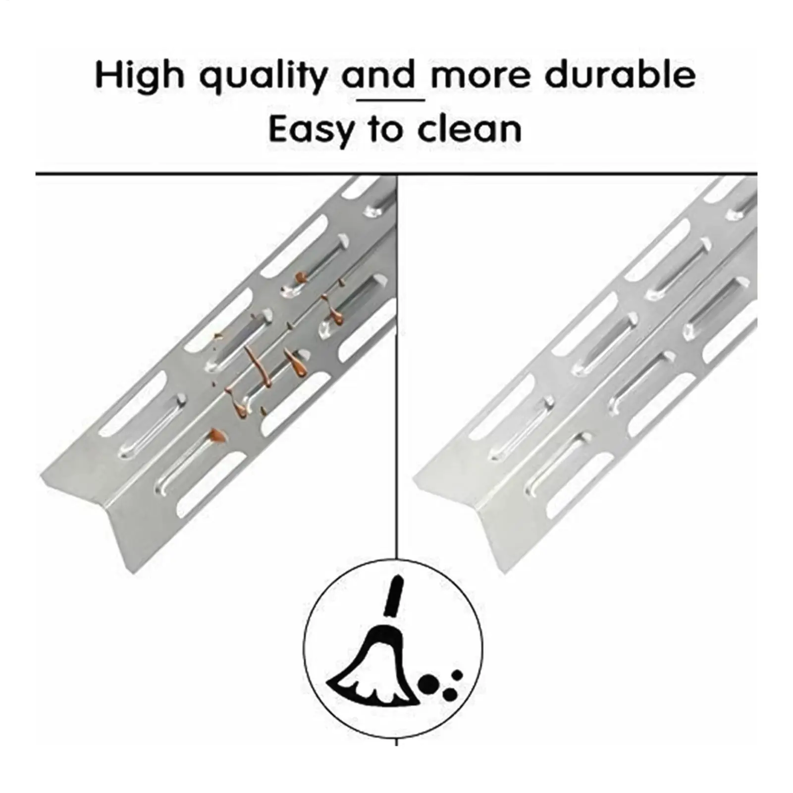 

Grill Heat Plates 4 Piece Stainless Steel Universal Barbecue Flame Guards Replacement For Indoor Outdoor Home Kitchen Barbecue