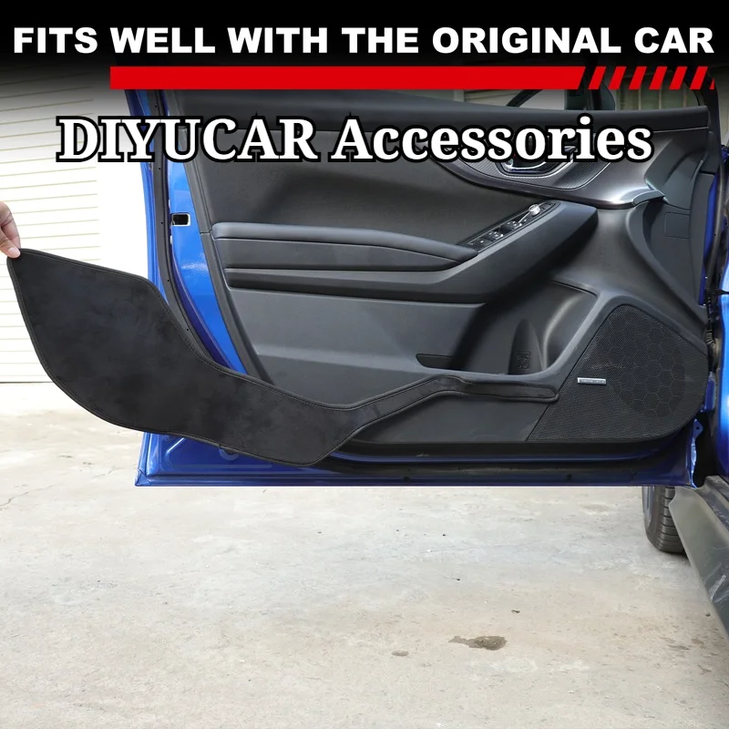 For Subaru WRX Levorg 2022-2026 Velvet Black Car Inner Door Panel Anti Kick Trim Interior Accessories