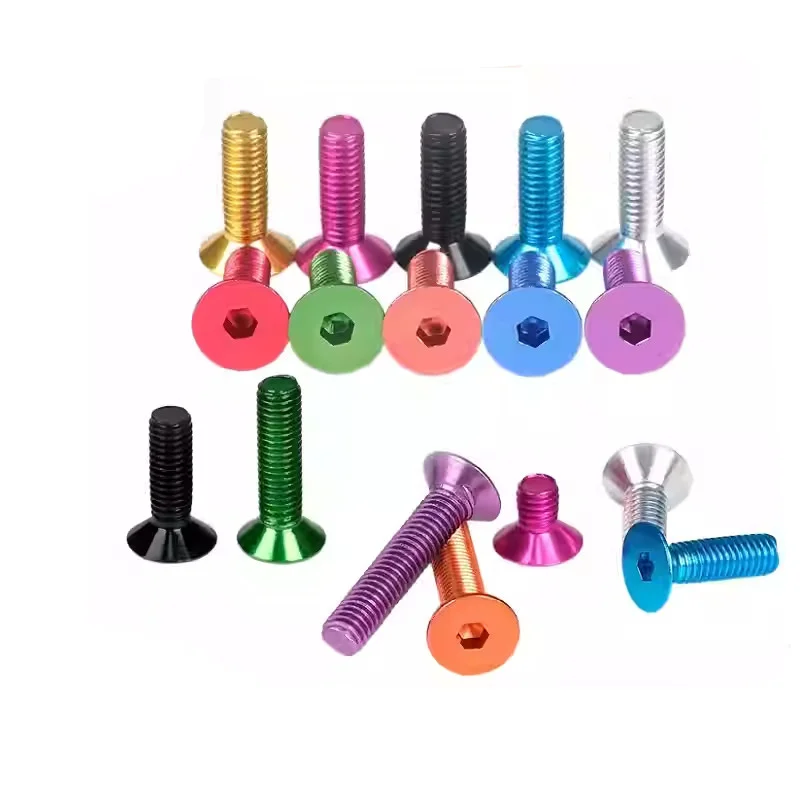 1pcs M6*25-40mm Allen Flat Head Screws, Colorful Anodized Aluminum Countersunk Bolts for DIY & Decor