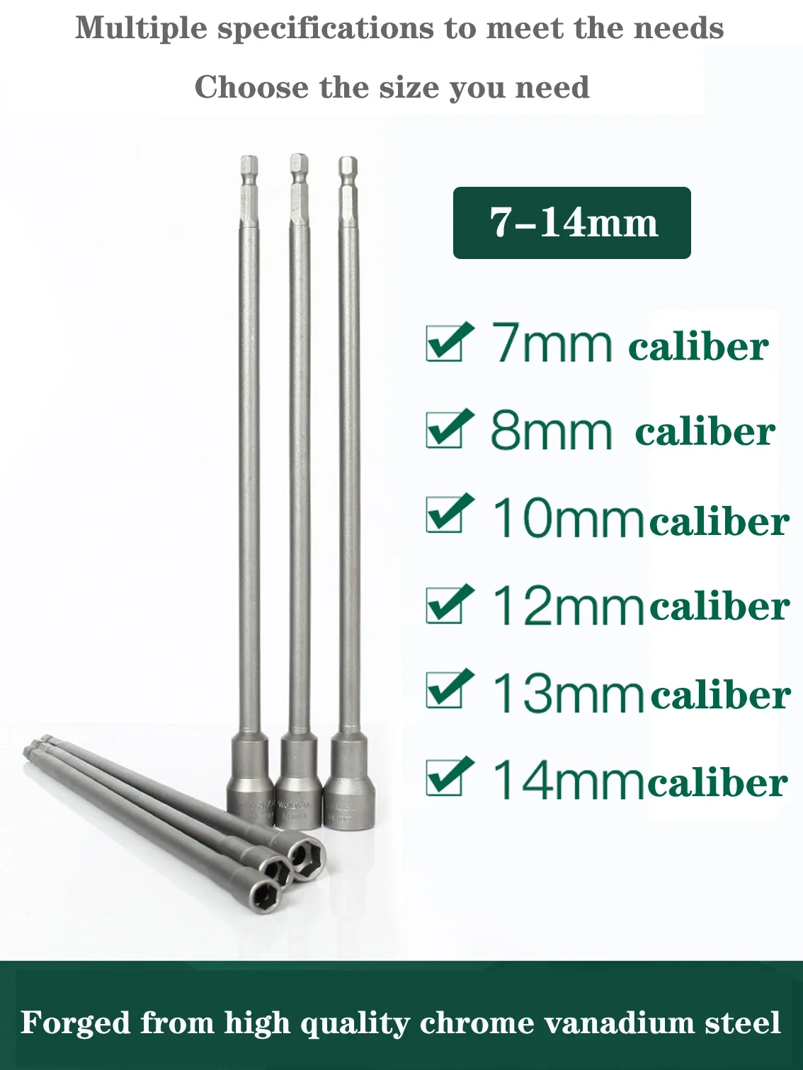 Length 250-350mm Metric Screwdriver With Conversion Drill Bit 8-14mm Magnetic Hex Shank Hex Nut