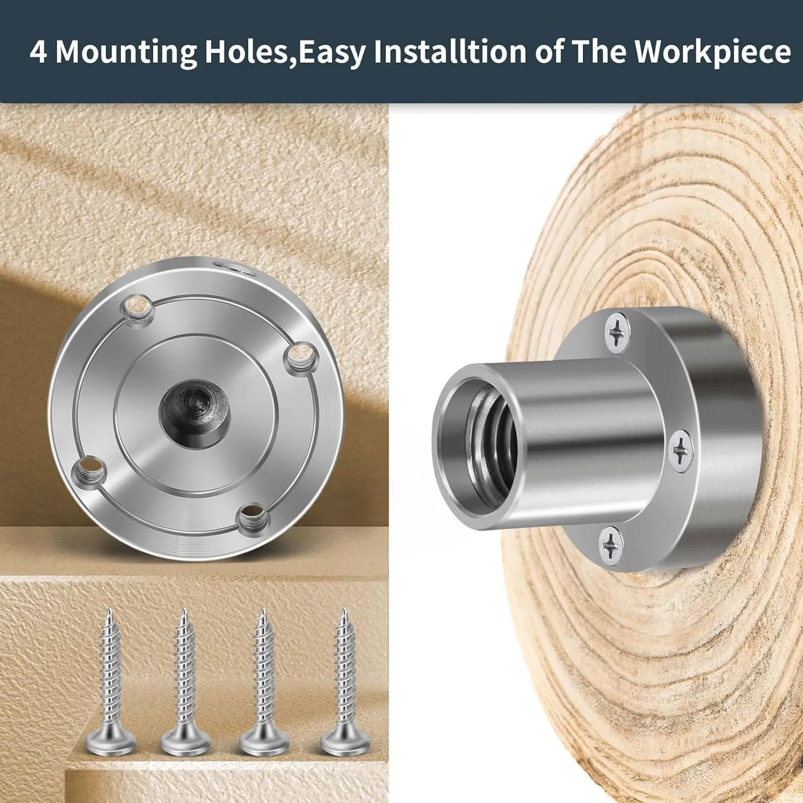 2 Inch Lathe Faceplate Wood Lathe Face Plate 2 Inch Woodworking Machine Chuck Turning Tool Flange Faceplate for 1inx8TPI Spindle