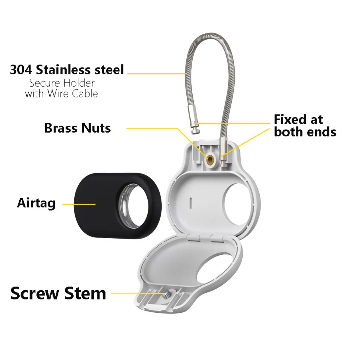 For Samsung Galaxy SmartTag2 XDcase Anti-Theft ABS Protective Case with Steel Strap