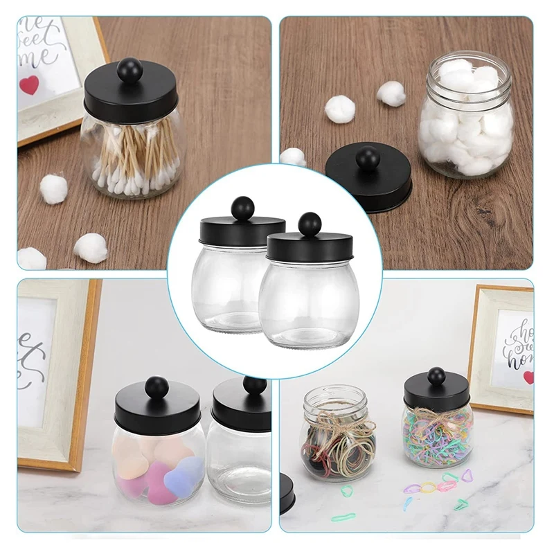 Bathroom Accessories Set 4 Pcs -Lotion Soap Dispenser & 2 Cotton Swab Holders & Toothbrush Holder