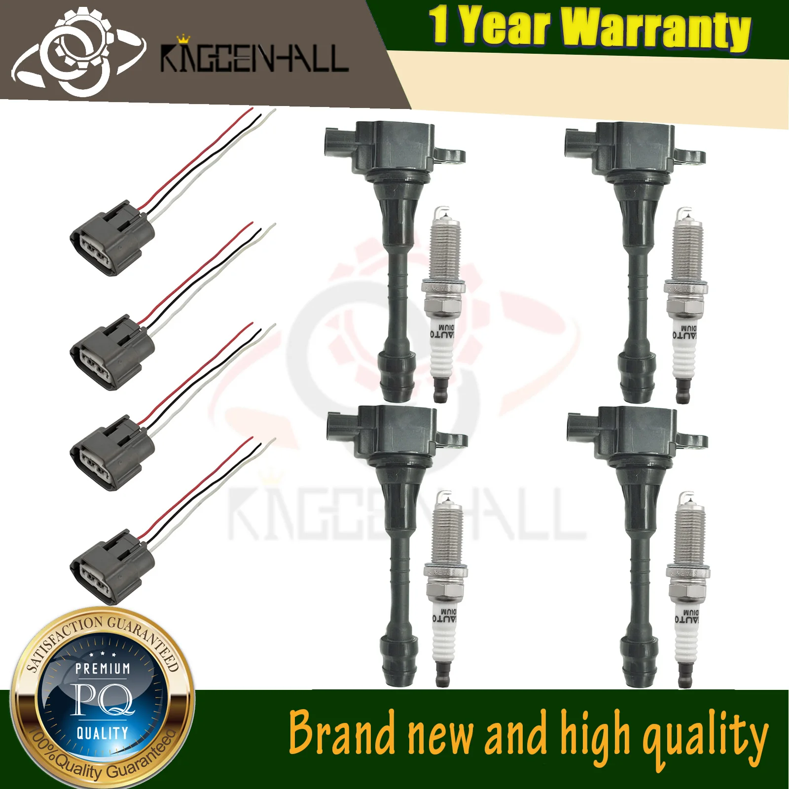 

new 4pcs Car Ignition Coil Set Ignition coil spark plug plug Compatible With Nissan Almera Sentra 1.8L 22401-5M015 2505-204772
