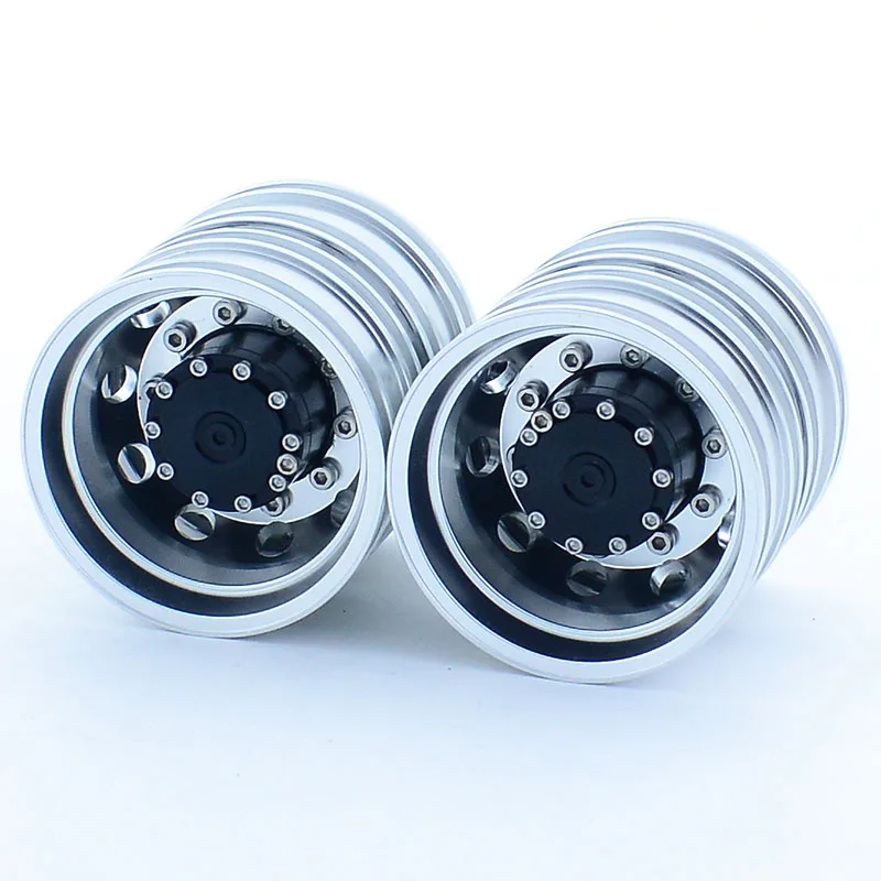 2pcs RC Dump Truck Metal Upgrade Wheels Hub Rim for 1/14 Tamiya SCANIA 770S R620 VOLVO BENZ Arocs MAN TGX LESU Car Accessories