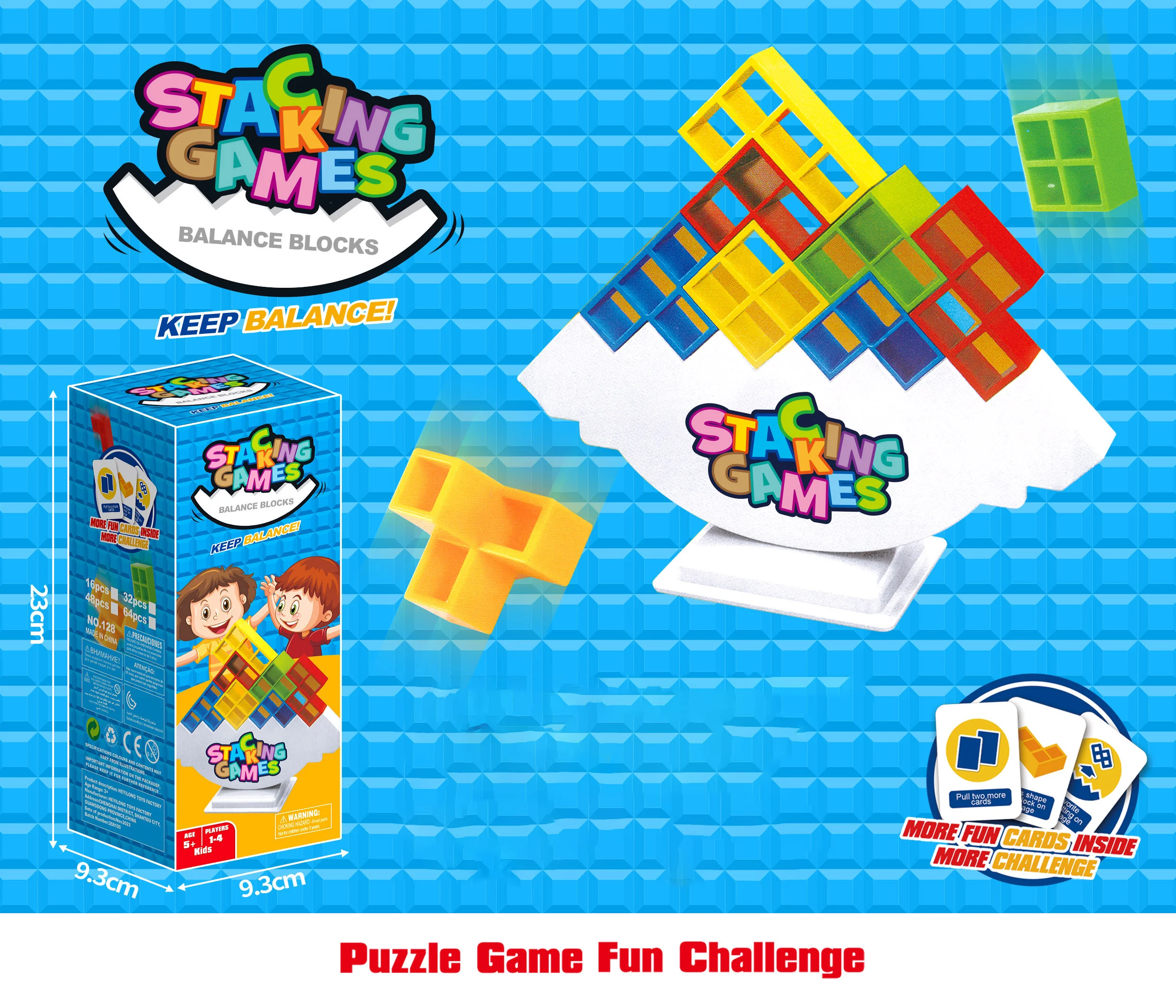 Stacking Blocks Tower Balance Game Stacking Building Blocks Puzzle Board Games Assembly Bricks Educational Toys Family Party Gam