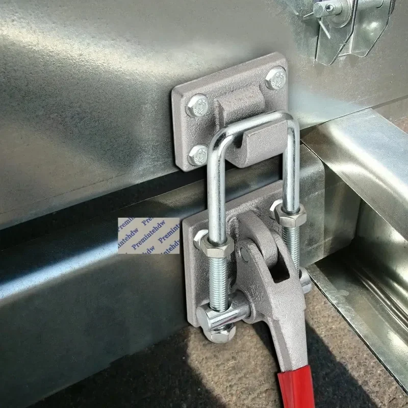 1Piece Cast Steel Heavy Duty Toggle Hasp Clamp Latch With Adjustable U Bolt Hook Trailer Machine Equitment Quick Release