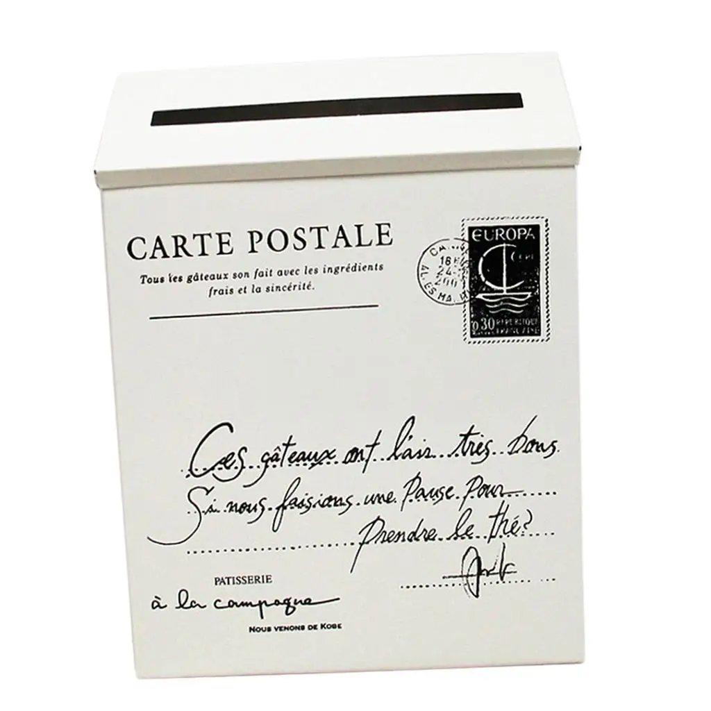 Vintage Iron Post Mail Box Weather Resistant Letter Organizer Secure Locking Mailbox for House Office