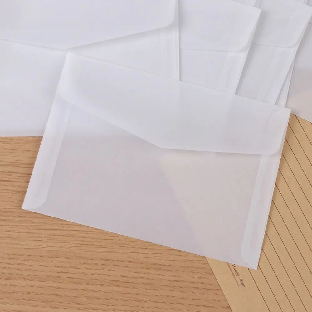 10Pcs Semi-transparent Sulfuric Acid Paper Envelopes Vintage Letter Blank Envelope for Wedding Invitation Gift Packing