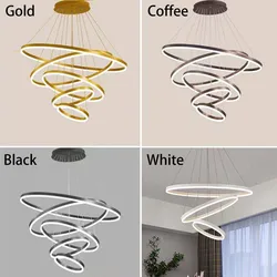 Luces LED colgantes modernas, adecuadas para dormitorios, salas de estar y comedores. Candelabro de techo Circular, iluminación del hogar