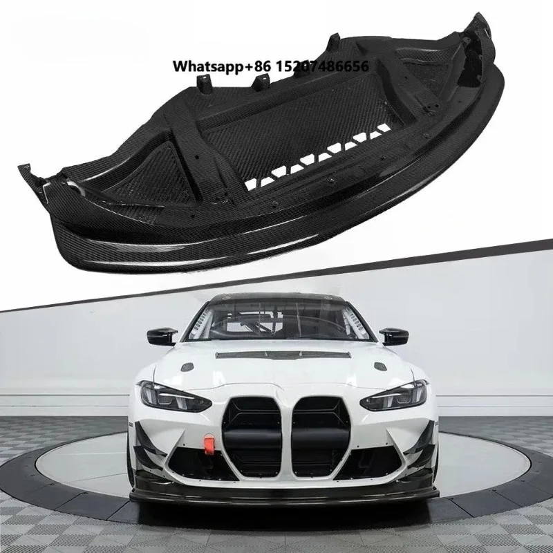 Dry Carbon Fiber GT4 Style Front Bumper Underguard Front Diffuser Lip Body Kit Front Deflector for  G80 G82 M3 M4