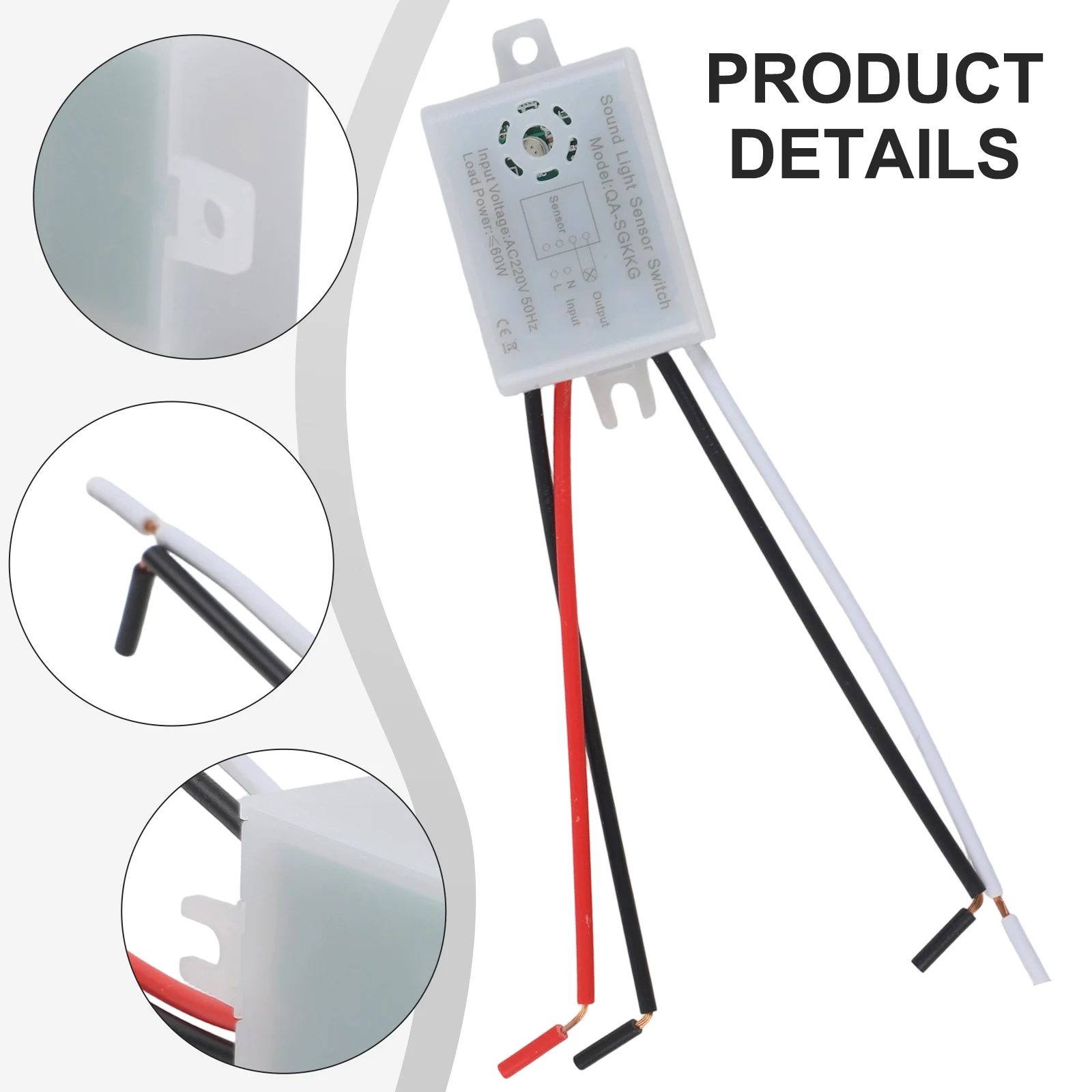 Auto On Off Switch 220V Sensor Switch Indoor Lighting 33*21*16mm Ceiling Installation Energy Efficient Lighting