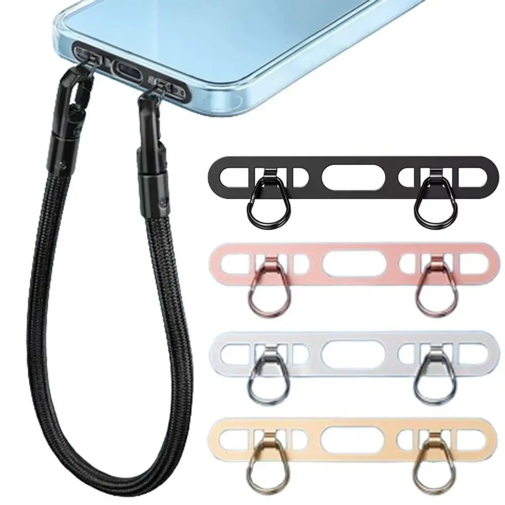

Ultra-thin Phone Lanyard Tab Stainless Steel Double Buckle Gasket Phone Lanyard Clip Patch Anti-lost Anti-fall