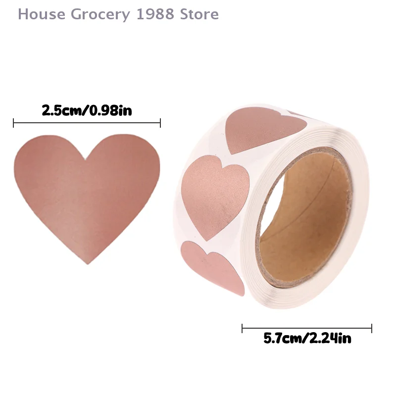 300 Pcs/roll Heart Scratch Off Stickers Labels Scratch Sticker Label Stationery DIY Handmade Game Self-Adhesive Sticker