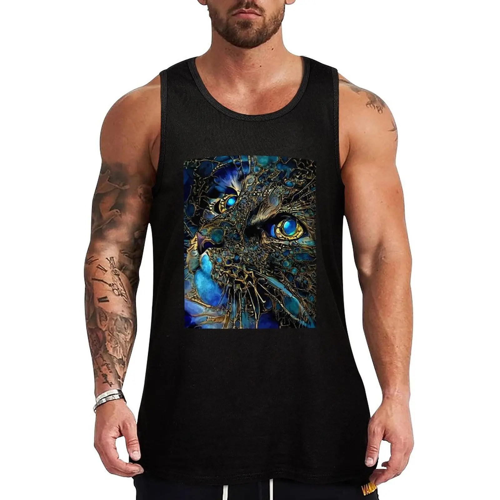 Cat Jewell -cat, chat, cat, lea roche paintings Tank Top Débardeur décontracté ample d'été sans manches