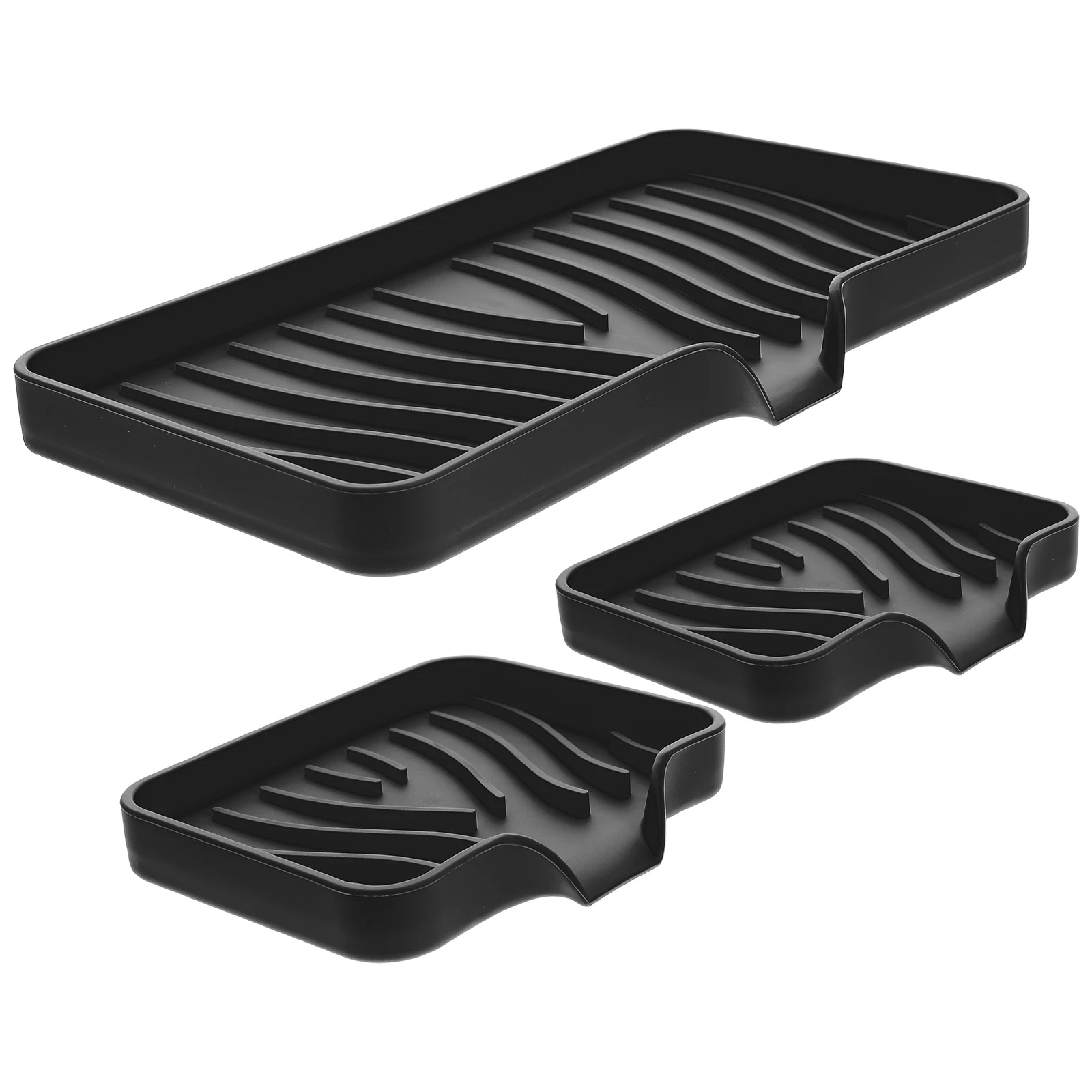 

3 Pcs Soap Tray Silicone Dish Sink Sponge Holder for Kitchen Gel Bathroom