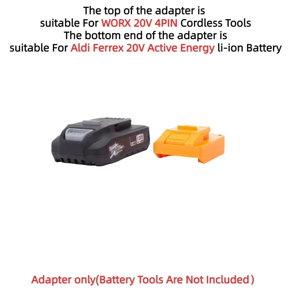 Akku-Adapter-Konverter für Aldi Ferrex 20 V Active Energy Lithium-Akku auf WORX 20 V 4PIN Akku-Bohrschrauber (nur Adapter)