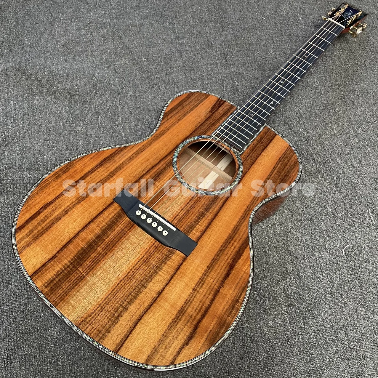 

Real Photos,All Solid Wood Acoustic Guitar,Koa wood Body,39 inches,Ebony Fingerboard,OOO Model,Free Shipping