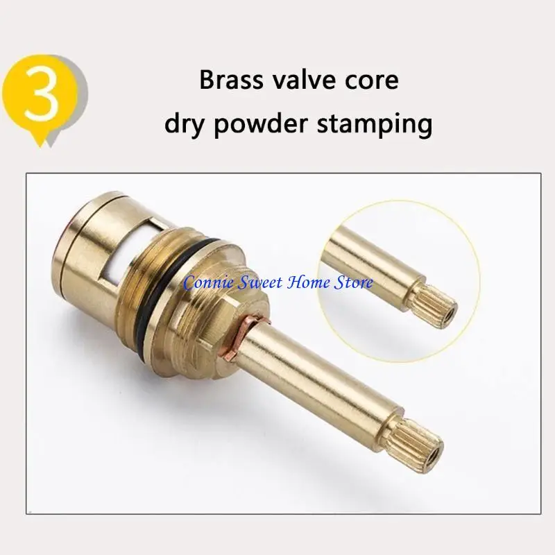 LXAF Drips Resistant Faucet Valves Replacement Brass Ceramic Stem Disc Cartridges