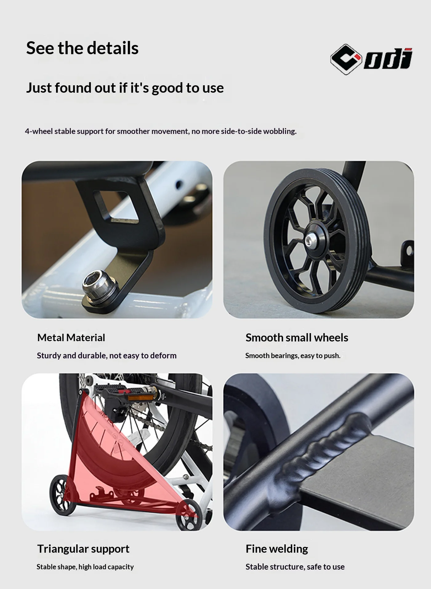 ODI Spezieller Heckträger für JAVA NEO 16 Zoll /20 Zoll Faltrad Hohe Tragfähigkeit Aluminium-Legierung Heckablage mit Vergrößerten Rädern – Detail 11