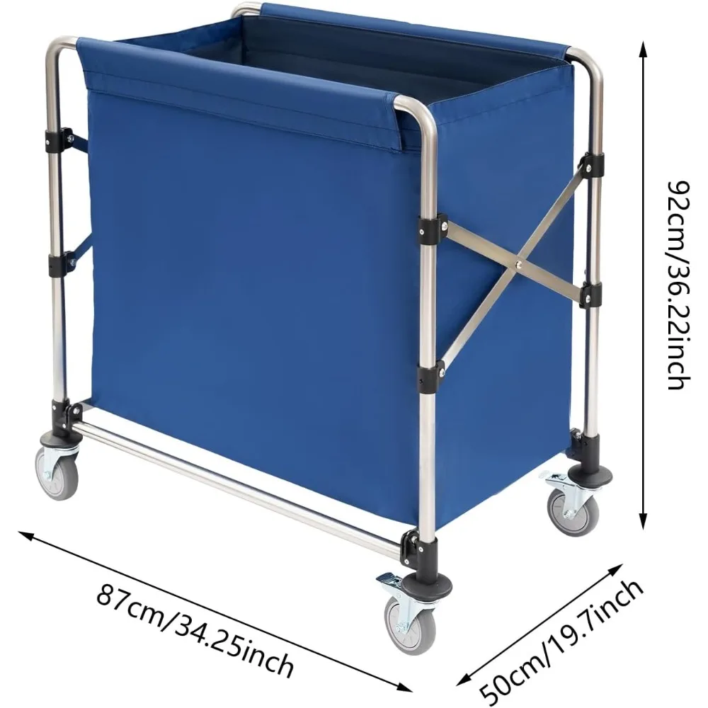 عربة غسيل بعجلات، عربة سلة غسيل قابلة للطي، سلة دوارة شديدة التحمل بسعة كبيرة، عربة فارز لـ #2