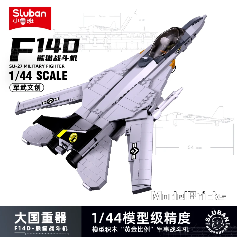 Sluban Modern Military Helicopter Sukhoi Su-57 Su-27 Aircrafts F/A-18 F-14 Fighter WWII Aircraft Building Blocks Model Kids Toys