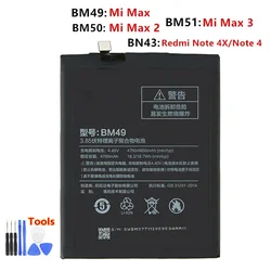 Brand New BM49 BM50 BM51 Battery For Xiaomi Mi Max Max 2 Max 3 BM49 BM50 BM51 Phone Replacement Batteries +Tools