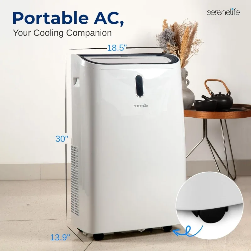 Climatiseur portable avec kit de montage de fenêtre, unité de refroidissement A/C, capacité compacte, modes aquarelle et ventilateur intégrés