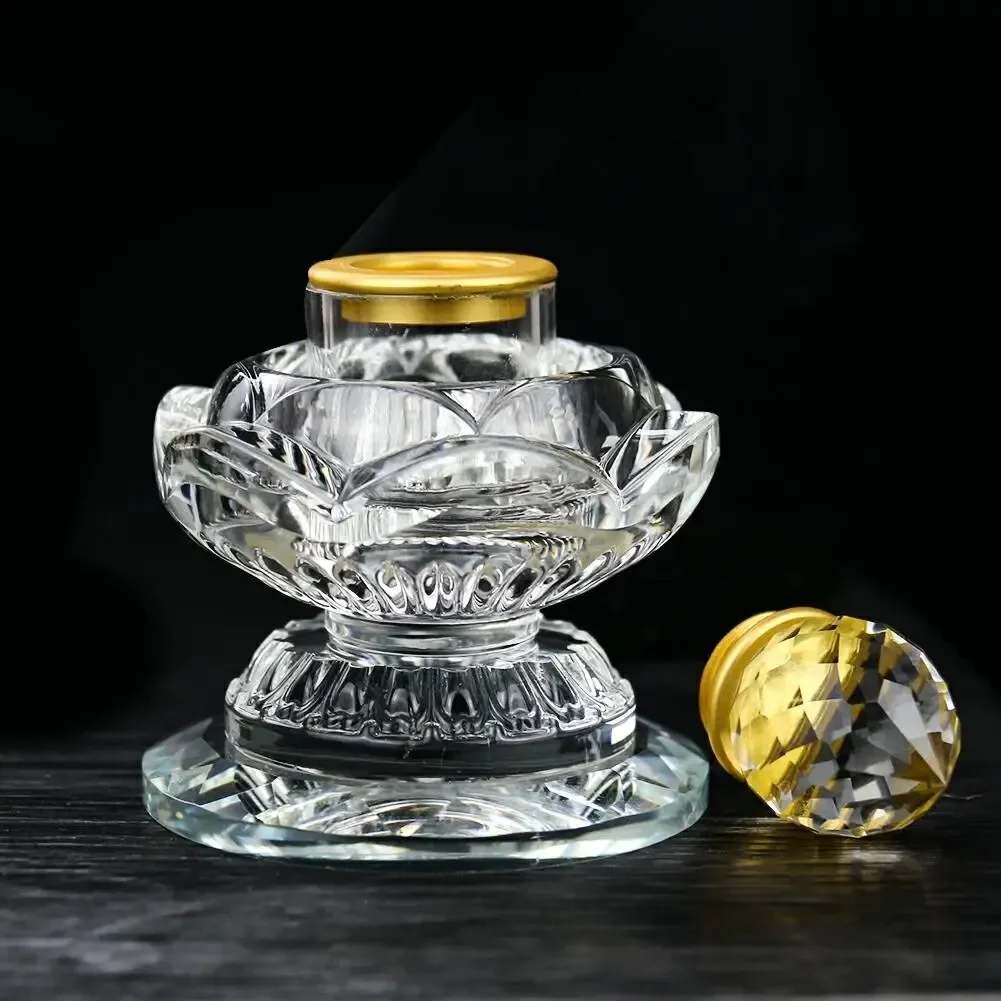 Buddhism Zen Sarira Pagoda Bodhi Crystal Faceted Prism Glass Storage Urn Ornament Craft Gift Meditation Healing Home Decor