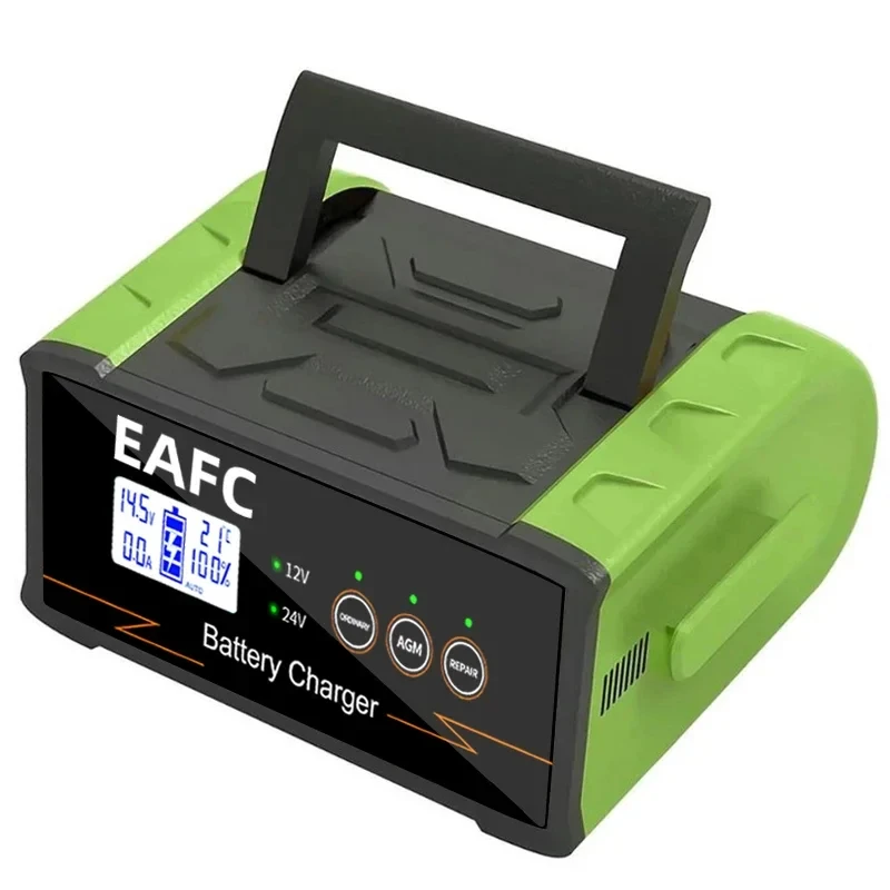 Ładowarka samochodowa EAFC 12V-24V o dużej mocy 300W/400W Inteligentna ładowarka akumulatorów Szybkie ładowanie na mokro i sucho Cyfrowy wyświetlacz LCD z kwasem ołowiowym — zdjęcie 3