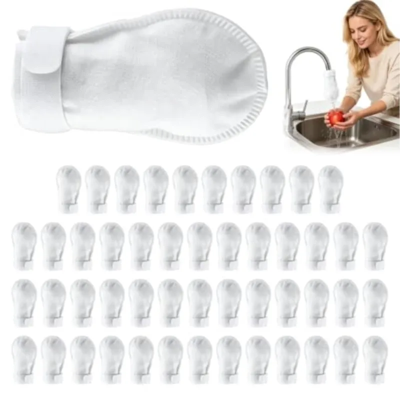 50/100Pcs Universal Faucet Filter Cotton Anti-splash Thickened Faucet Filter with T-strap Tap Water Filter Bag